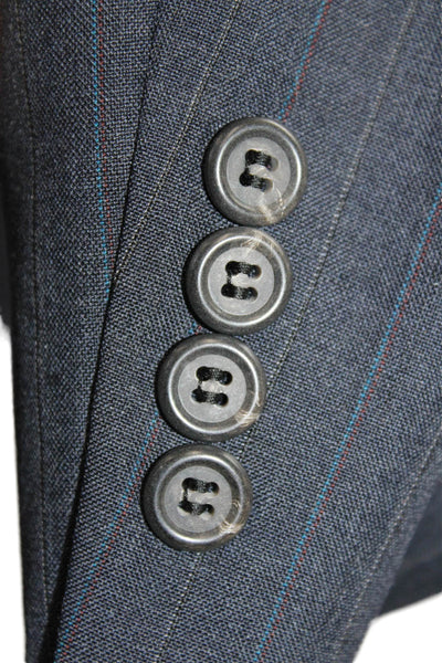 Polo University Club By Ralph Lauren Men Dark Blue Striped Suit Jacket Size 42