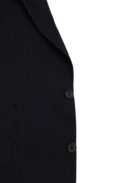 Polo University Club By Ralph Lauren Men Dark Blue Striped Suit Jacket Size 42