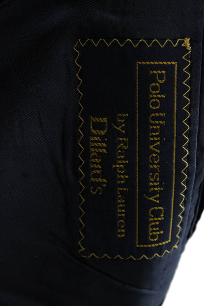 Polo University Club By Ralph Lauren Men Dark Blue Striped Suit Jacket Size 42