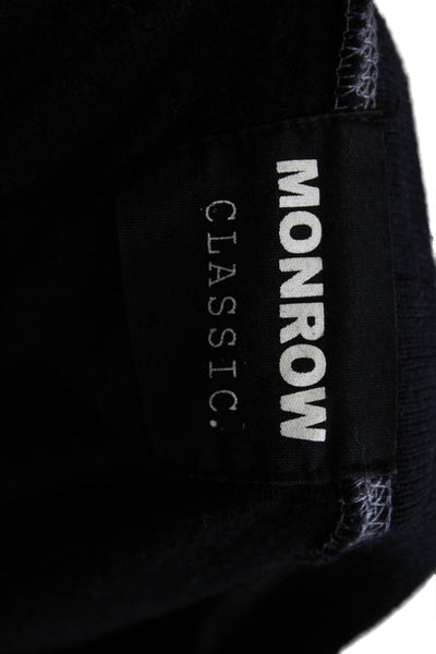 Monrow Women Pullover Sweatshirt Black Crew Neck Long Sleeve Size S
