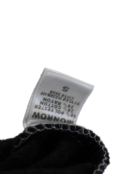 Monrow Women Pullover Sweatshirt Black Crew Neck Long Sleeve Size S