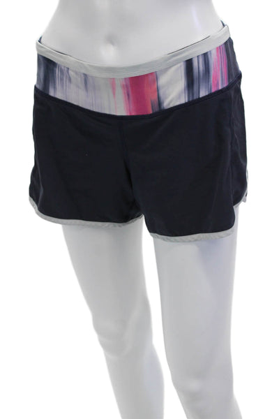 Lululemon Womens Dark Blue Drawstring Nylon Blend Shorts Size 4