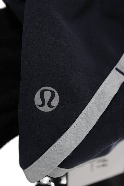 Lululemon Womens Dark Blue Drawstring Nylon Blend Shorts Size 4