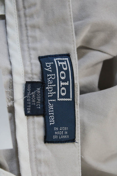 Polo Ralph Lauren Men Chino Shorts Beige Cotton Button Size 34