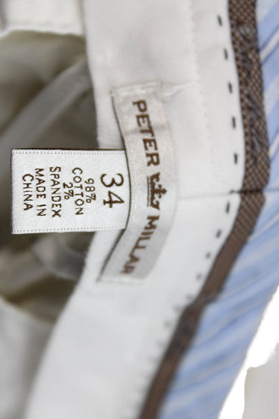 Peter Millar Men's Chino Shorts Beige Cotton Blend Button Size 34