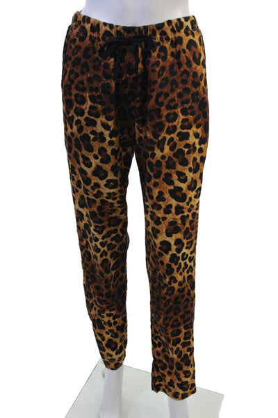 Over Lover Women Jogger Sweatpants Beige Cotton Animal Print Size 27