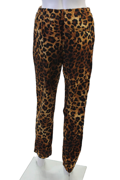 Over Lover Women Jogger Sweatpants Beige Cotton Animal Print Size 27