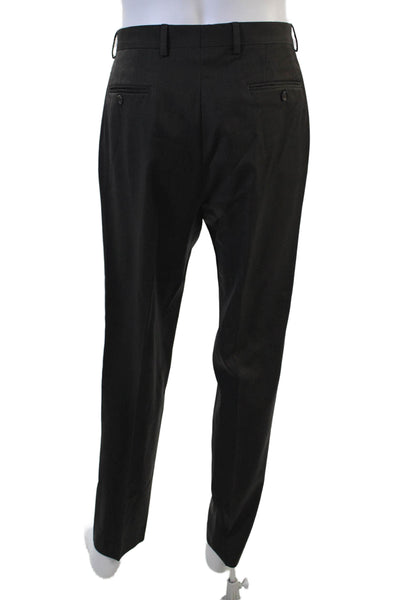 Lauren Ralph Lauren Mens Dress Pants Black Wool Classic Button Size 34
