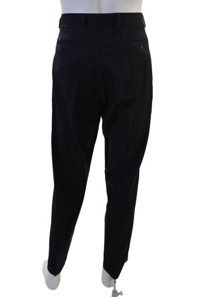 Lauren Ralph Lauren Mens Dress Pants Navy 100% Wool Button 32 Inseam Size 34