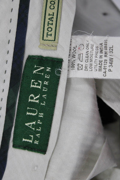 Lauren Ralph Lauren Men Dress Pants Dark Gray 100% Wool Button Size 34