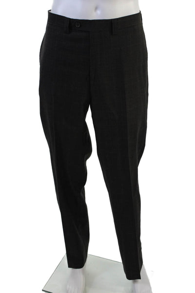 Lauren Ralph Lauren Men Black Wool Check Dress Pants Size 34