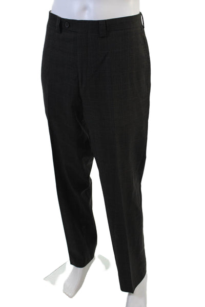 Lauren Ralph Lauren Men Black Wool Check Dress Pants Size 34