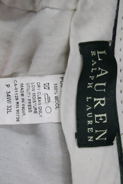 Lauren Ralph Lauren Men Black Wool Check Dress Pants Size 34