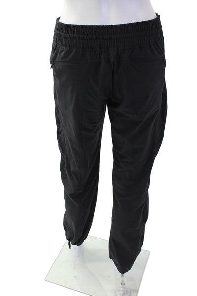 Athleta Womens Elastic Waist Straight Leg Cuff Joggers Black Size 4
