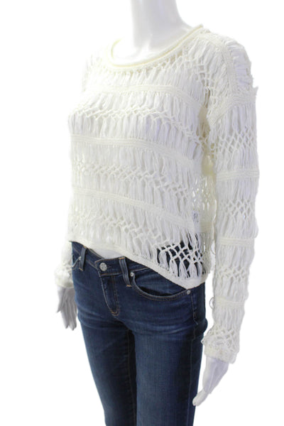 Cut25 by Yigal Azrouel Women Pullover Sweater White Long Sleeve Size XS