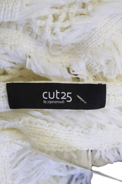 Cut25 by Yigal Azrouel Women Pullover Sweater White Long Sleeve Size XS