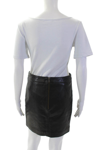 Mason Womens Black Wrap Mini Skirt Polyester Solid Size 2