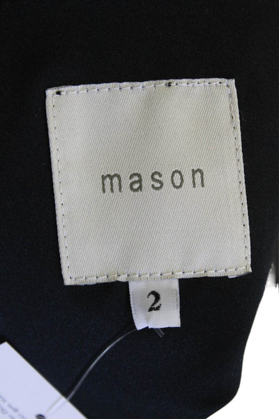 Mason Womens Black Wrap Mini Skirt Polyester Solid Size 2