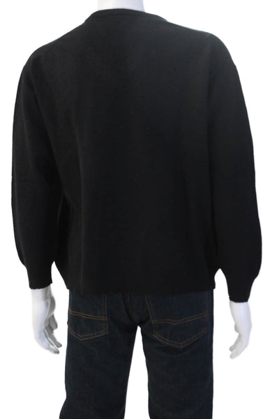 Lacoste Mens V-Neck Pullover Sweater Black Pure Wool Big & Tall Size 8