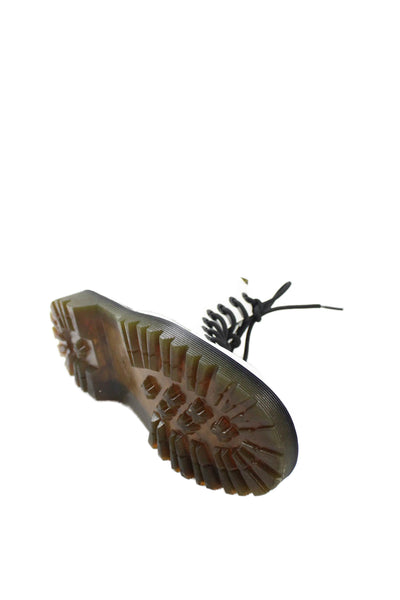 Dr. Martens Womens Lace Up Block Heel Combat Ankle Boots White Size 7