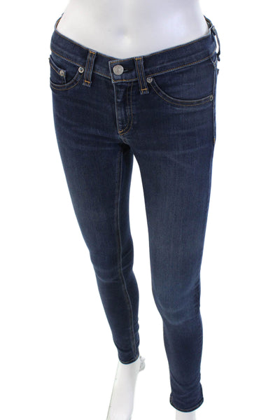 Rag & Bone Womens Skinny Ankle Dark Blue Jeans Size 26