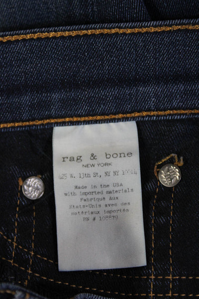 Rag & Bone Womens Skinny Ankle Dark Blue Jeans Size 26