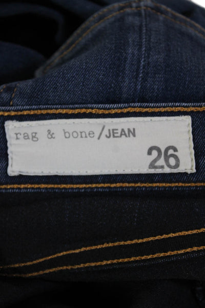 Rag & Bone Womens Skinny Ankle Dark Blue Jeans Size 26