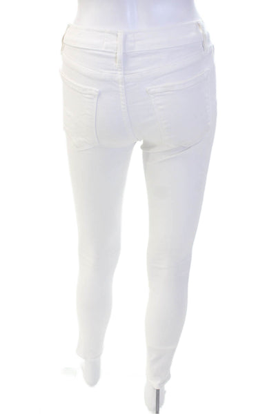 Frame Women Skinny Ankle Jeans White Cotton Size 26