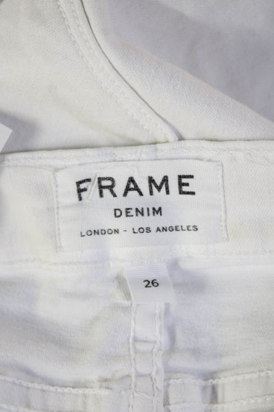 Frame Women Skinny Ankle Jeans White Cotton Size 26