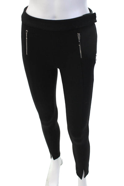 Paige Women Ankle Jeggings Black Zip Rayon Blend Size 25