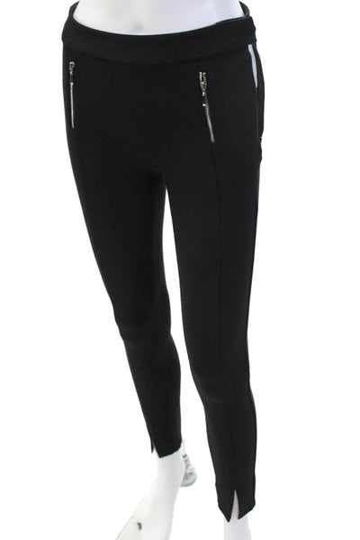 Paige Women Ankle Jeggings Black Zip Rayon Blend Size 25