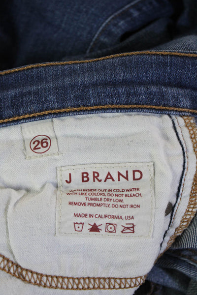 J Brand Women Ankle Skinny Jeans Dark Blue Cotton Mid Rise Size 26