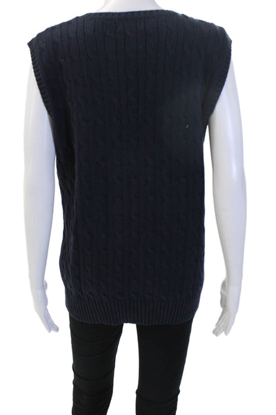 Polo Ralph Lauren Mens Dark Blue V-Neck 100% Cotton Vest Sleeveless Size XL