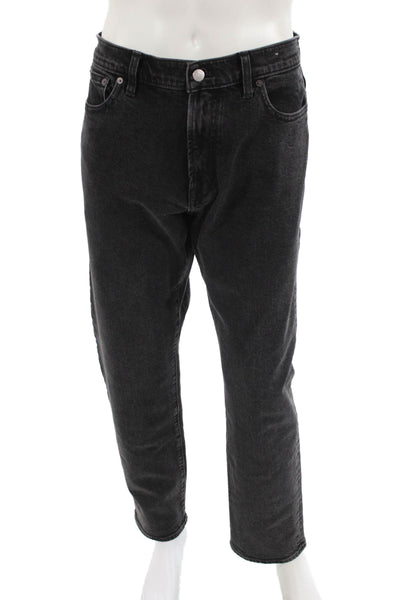 L'Agence Women Dark Gray Straight Jeans Cotton Blend Button Size S