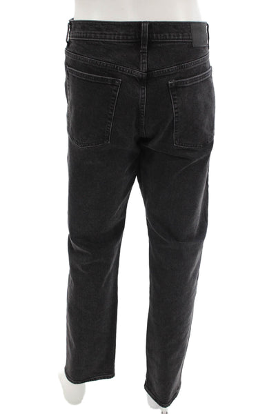 L'Agence Women Dark Gray Straight Jeans Cotton Blend Button Size S