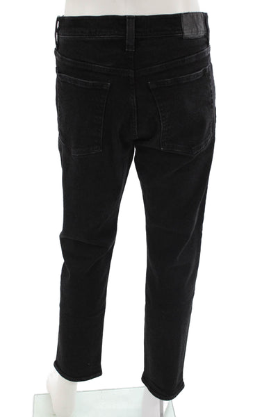 Madewell Men Ankle Cropped Jeans Black Button 99% Cotton Size 35