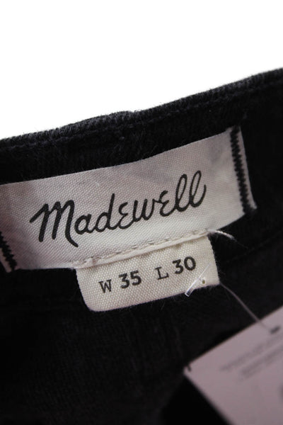Madewell Men Ankle Cropped Jeans Black Button 99% Cotton Size 35