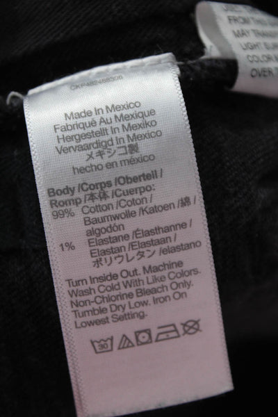 Madewell Men Ankle Cropped Jeans Black Button 99% Cotton Size 35