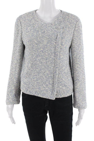 Joie Women Gray Zip Round Neck Classic Jacket Size L