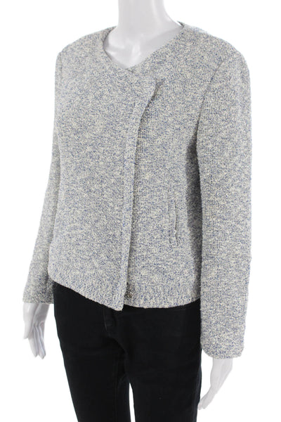Joie Women Gray Zip Round Neck Classic Jacket Size L