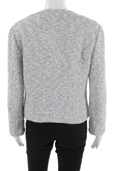 Joie Women Gray Zip Round Neck Classic Jacket Size L