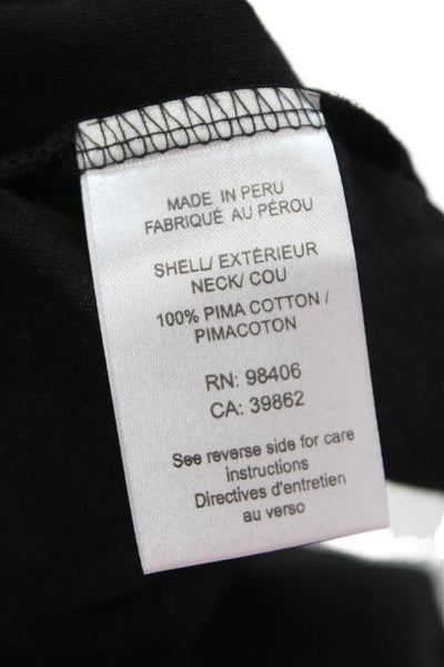 Theory Women Basic V-Neck Short Sleeve Black T-Shirt Size M