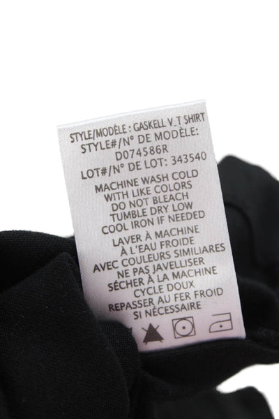 Theory Women Basic V-Neck Short Sleeve Black T-Shirt Size M