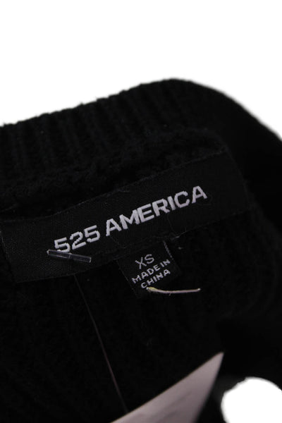 525 America Unisex Black 100% Cotton Crew Neck Pullover Sweater Size XS