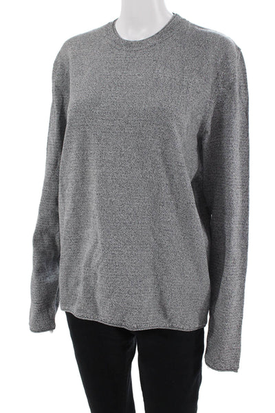 Theory Mens Pullover Sweater Gray Nylon Crew Neck Long Sleeve Size M
