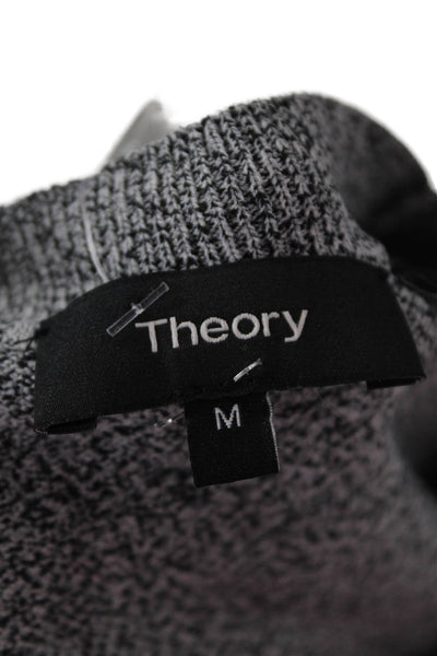 Theory Mens Pullover Sweater Gray Nylon Crew Neck Long Sleeve Size M