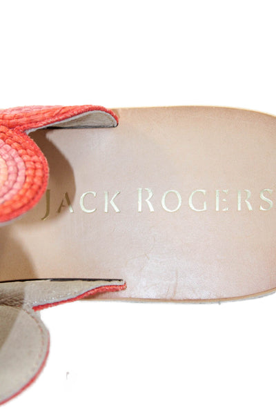 Jack Rogers Womens Woven Ombre Detail Double Strap Slides Orange Size 7