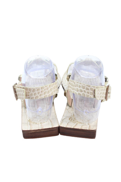 Vince Camuto Womens Leather Square Toe Studded Detail Sandals Beige Size 7
