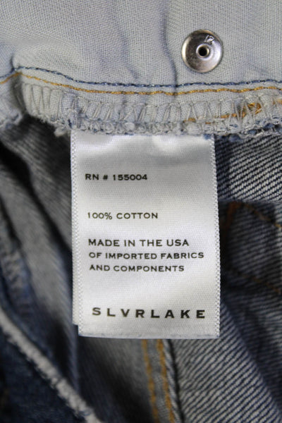 Slvrlake Unisex Cropped Wide-Leg Dark Blue Mid-Rise Cotton Jeans Size 23