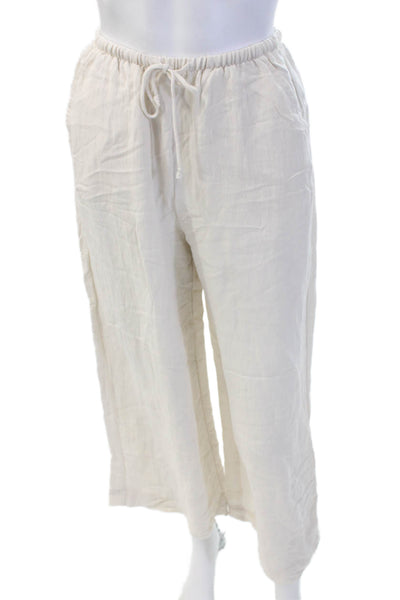 Z Supply Women Cropped Pants Beige Drawstring Rayon Blend Size XS